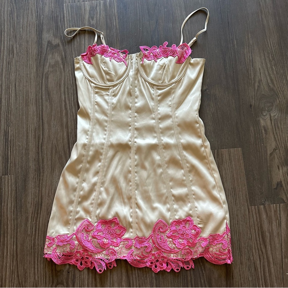 Tatiana Corset Mini Dress With Lace